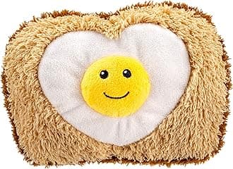 5 by 7 Inches Plush Pet Toy Egg in Toast with Squeaker