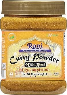 Rani Curry Powder Mild (10-Spice Authentic Indian Blend) 1lb (454g) PET Jar ~ All Natural | Salt-Free | NO Chili or Peppers | Vegan | No Colors | Gluten Friendly | NON-GMO | Kosher | Indian Origin