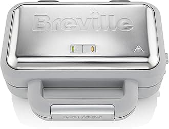 BrevilleVST072 DuraCeramic Waffle Maker, Non-Stick and Easy Clean with Deep-Fill Removable Plates, White and Stainless Steel