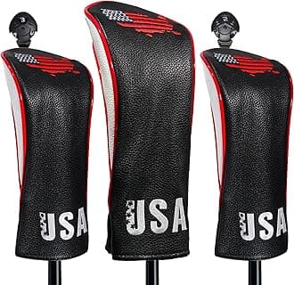 Golf Club Head Covers,4pcs or 1pc USA Golf Head Covers for Woods and Driver F...