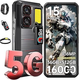 OUKITEL WP300 Toughness Smartphone Android 15 - Smartphone Waterproof, 36 GB + 512 GB, 2TB Expansion, 6.8 inch, 2.4K FHD+ Large Screen, 120Hz, 108MP Camera, 16,000 mAh Large Capacity Battery, SIM-Free