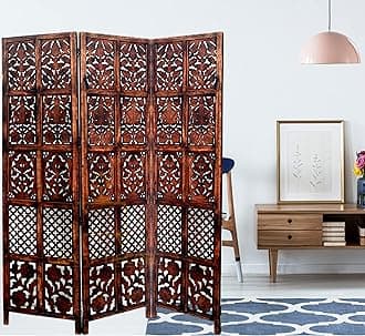 Wooden partition for Living Room | Wood Screen for Pooja Room | Hall Partition | Separator for Living Room | Modern Decorative Wall Divider | Folding Door Screen Kitchen | Foldable Panel
