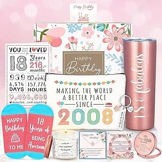 18th Birthday Gifts for Girls Trendy 18 Year Old Girl Birthday Gifts for 18 Year Old Girl Gift Ideas Unique Age 18 Gift for Female Teen Girls Her Daughter Happy 18th Decoration Presents with Tumbler