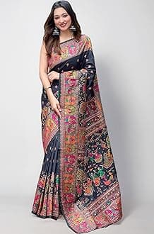 Women's Kanjivaram Pure Soft Silk Saree With Unstitched Blouse Piece