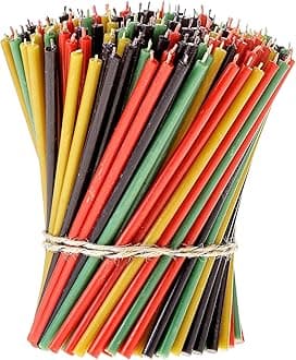 Danilovo Thin Taper Beeswax Candles - Honey-Scented, Decorative Candles Ideal for Birthday Decoration or Church Prayers - 4 Colors Drip Free, Tall & Smokeless Pack of 200 pcs, 6.5 x 0.22 inch