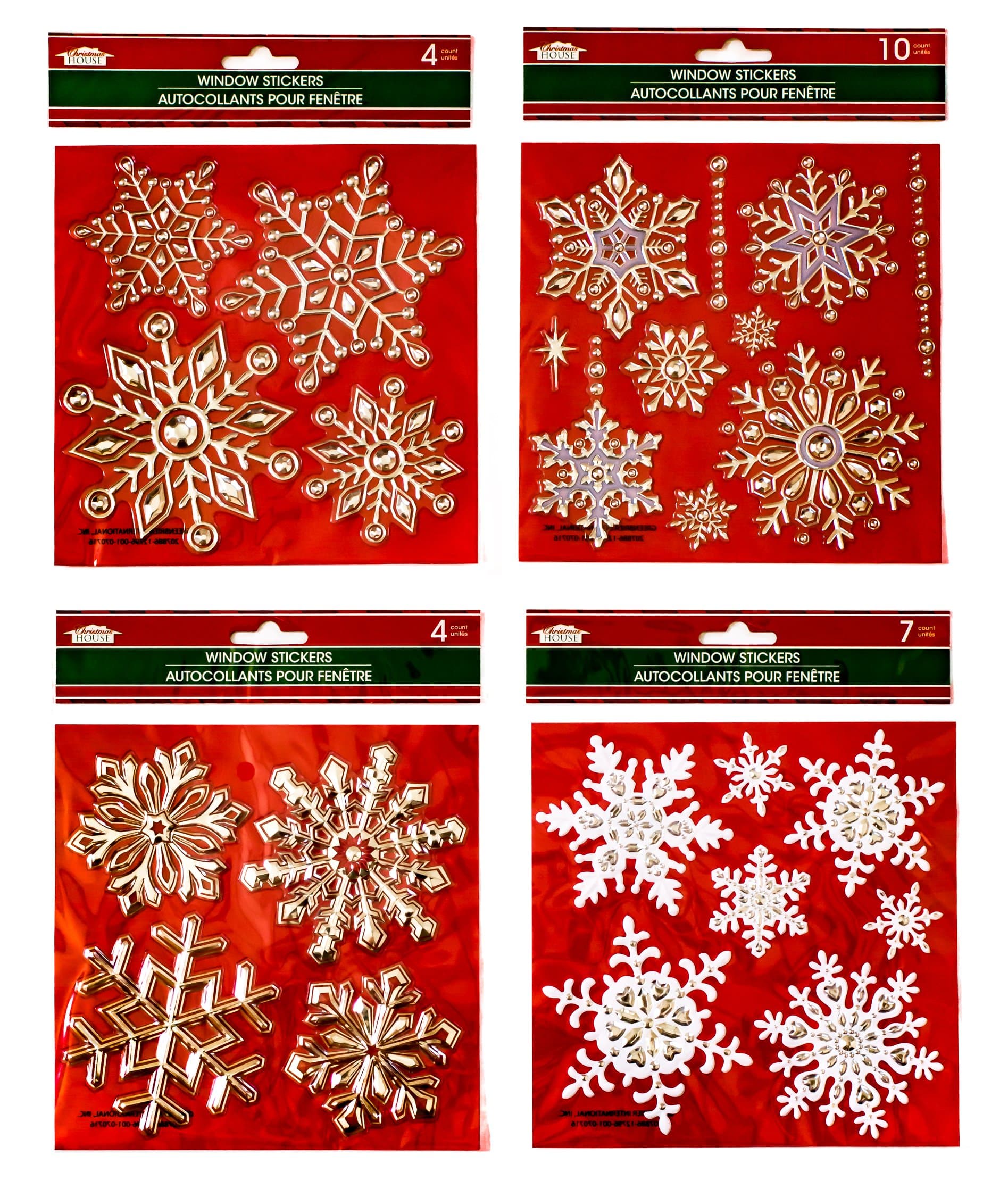 Snowflake Decorative Window Stickers, 25 Snowflakes