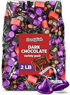 Dark Chocolate Variety Pack – Kisses Dark Chocolate, Rolo Salted Caramel Chocolate, Truffles Dark – 2 lb Bulk Candy Assortment, Individually Wrapped for Sharing, Gifting, and Snacking