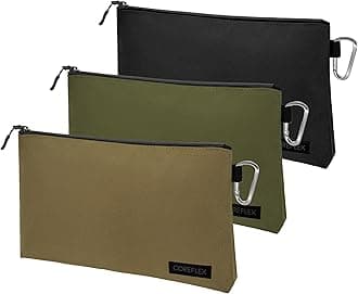 Premium Tool Pouch Zipper Bag, Small Tool Bag, Multipurpose Storage pouch, Heavy duty Flat Bottom Tool bag with YKK Zipper (3 pack Large 12inch)