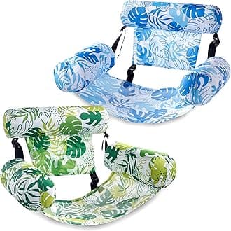 Sloosh2 Packs Tropical Leaves Adjustable Hammock Chair (Blue, Green)