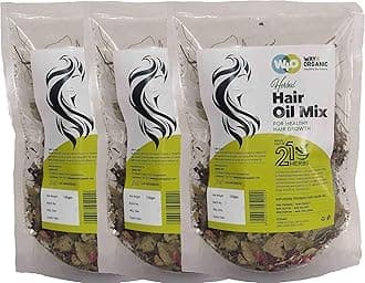Herbal Hair Oil Mix of 21 Herbs for Thick Long Hair Growth 150 grams(3 Pack), Hairfall, Hair Repair, Scalp Care, Haircare Both for Men & Women - Way4Organic
