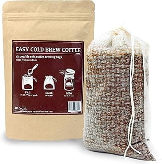 No Mess Cold Brew Coffee Filters - Easy, Single Use Filter Sock Packs, Disposable, Biodegradable Fine Mesh Brewing Bags for Concentrate, French/Cold Press Kit, Hot Tea in Mason Jar or Pitcher
