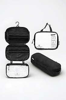 Toiletry Bag Kit Set: Hanging Travel Toiletry Bag + 311 TSA Cosmetic Liquid Bag + Ultralight Accessory Organizer Pouch, Black Ripstop, 3 Piece Toiletry Set