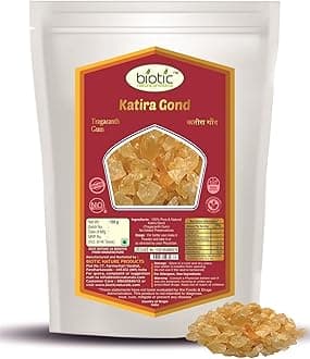 Biotic Pure Gond Katira 100gm Edible Gum - Almond Gum Badam Pisin Organic - Gondh Katila for Laddu and Summer Drink