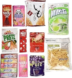 Japanese Classic Candy, Cookies and Snack Japanese Cookies (20 Packs)
