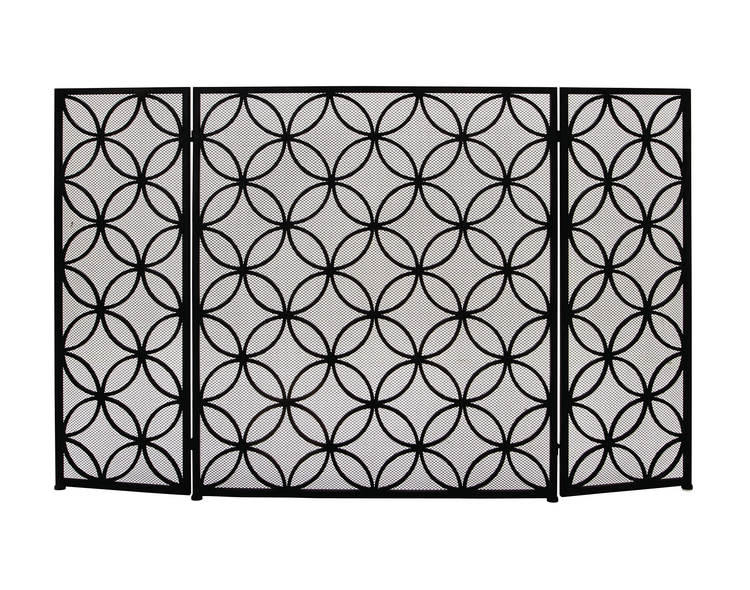 Contemporary Black Metal Fireplace Screen