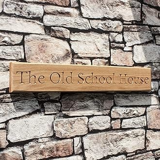 Personalised Engraved Solid Oak Plaque (multiple size options) Wall Sign House Name Custom Wooden Indoor/Outdoor Sign (9.5cm x 9.5cm)