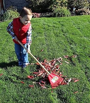 Emsco Group 9049-1AZ Little Diggers Leaf Rake – Child Safe Tool – Garden with Your Kids, Red