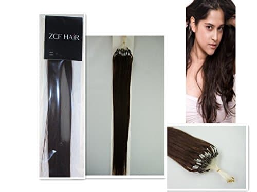 Style 16'' 18'' 20'' 22'' 24'' 26'' Easy Loops Micro Rings Beads Tipped 100% Real Human Hair Extensions Straight Hair 8 Colors Beauty Design Salon (22inch 50g for 100s one pake, 02 dark brown)