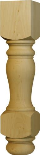 Coffee Table Leg in Cherry - Dimensions: 18 x 3 1/2 inches