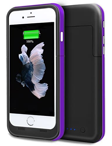 iPhone 6S Plus Battery Case, DODOTECH Slim Fit Design 6800mAh Capacity Polymer Battery iPhone 6 Plus Charging Case Removable Rechargeable Portable External Charger for iPhone 6/6s Plus 5.5" - Purple