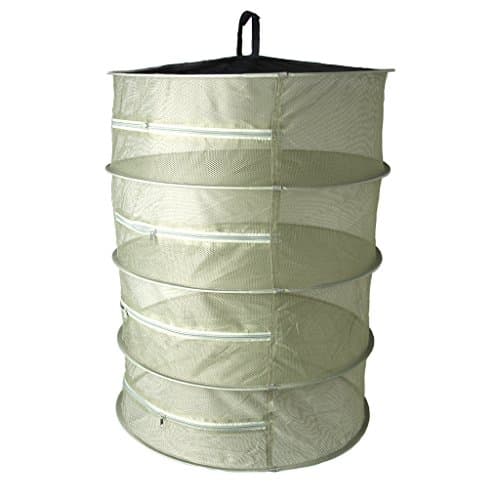 NerverKO Collapsible 4 Layer Mesh Dry Net Hanging Herbal Bud Plant Clothes Drying Rack (Army Green)