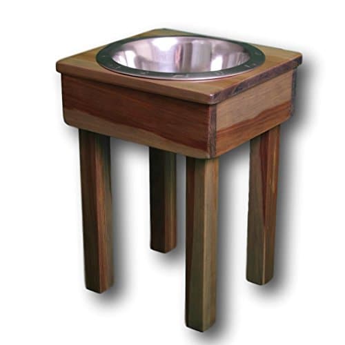 Raised Dog Single or Double Bowls - Solid Wood Cat and Dog Bowl Stands, NO ASSEMBLY REQUIRED! Stainless Steel Bowl(s) Large, Medium, and Universal Sizes - Eco-Friendly and Non-Toxic - Made in the USA