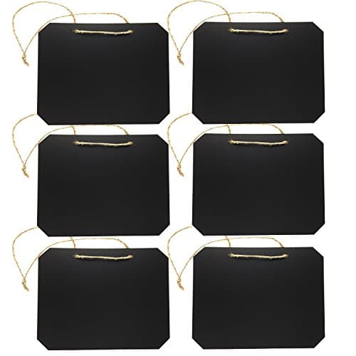 Vfevrs Black Rectangle Chalkboards Label 6.5 x 5 Inch Blackboards for Message Board Signs (Set of 6)