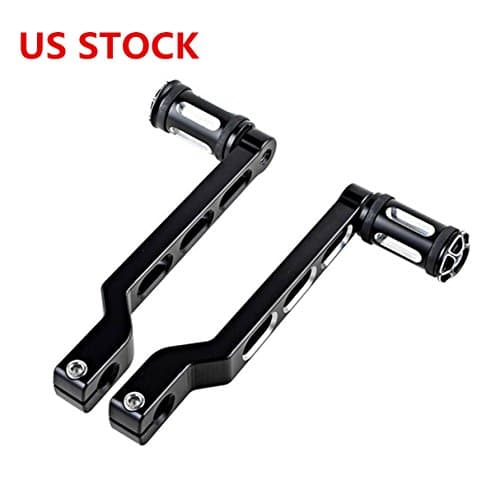 Black CNC Deep Edge Cut Heel/Toe Gear Shifter Shift Lever W/ Shifter Peg Lever Arms & Shifter Peg For Harley Touring Softail Road Glide Trike FLHT