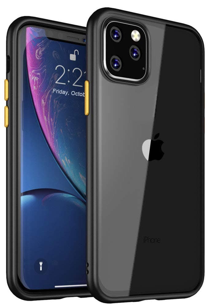 Case for iPhone 11 Pro Max 6.5 inch 2019,JanCalm Shockproof Clear Case with Hard PC Shield + Soft TPU Bumper Cover for iPhone 11 Pro Max (Black)