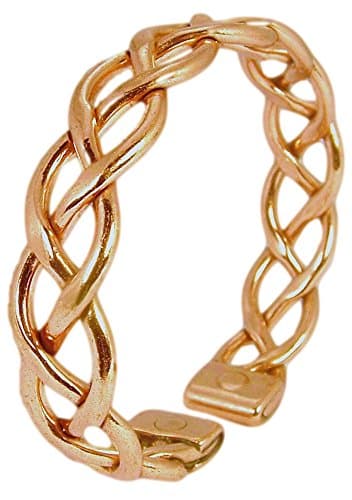 PROEXL Womens Solid Copper Magnetic Cuff Bracelet Fran Medium Gift Box