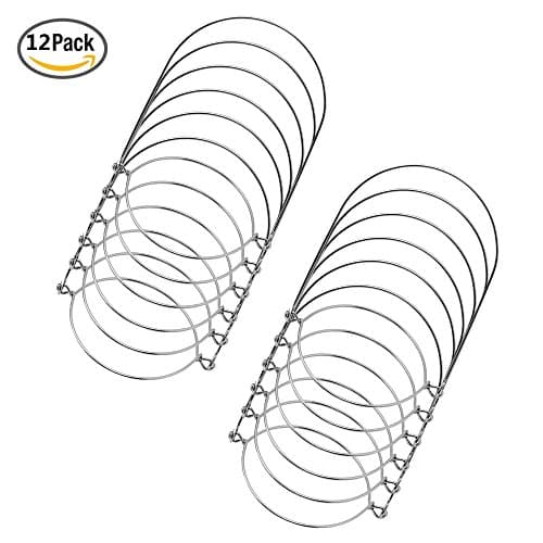 12 Pack Steel Stainless Rustproof Mason Jar Hanger Hooks Wire Handle by Yitee for Regular Mouth Mason Jar Decor, Ball, Canning Jars (12-Pack Silver, Regular Mouth)