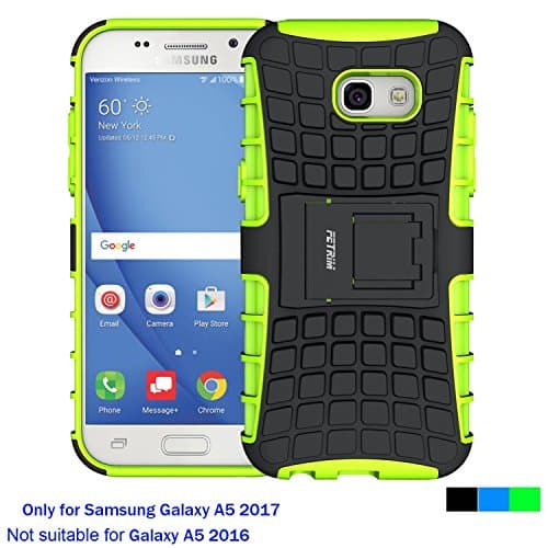 Samsung Galaxy A5 2017 Case ,Fetrim Rugged Dual Layer Shockproof TPU Case Protective Cover for Samsung Galaxy A5 2017 with Built-in Kickstand (Green)