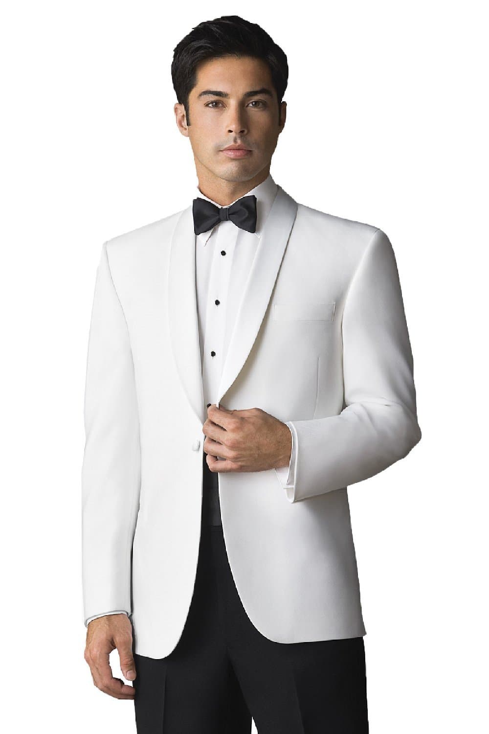 First Nighter Men's White Lapel Dinner Jacket, 44 Long