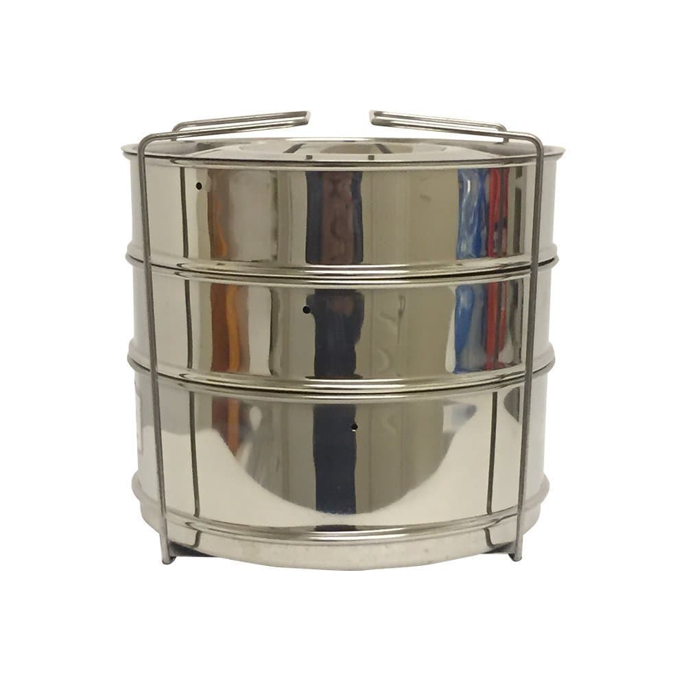 6 quart stackable stainless steel steamer insert pans (3 insert pans and a gripper) for pressure cooker-Cook Vegetables, Meat, Fish, Rice and more - Fits 6 quart and 8 quart and above Instant Pot