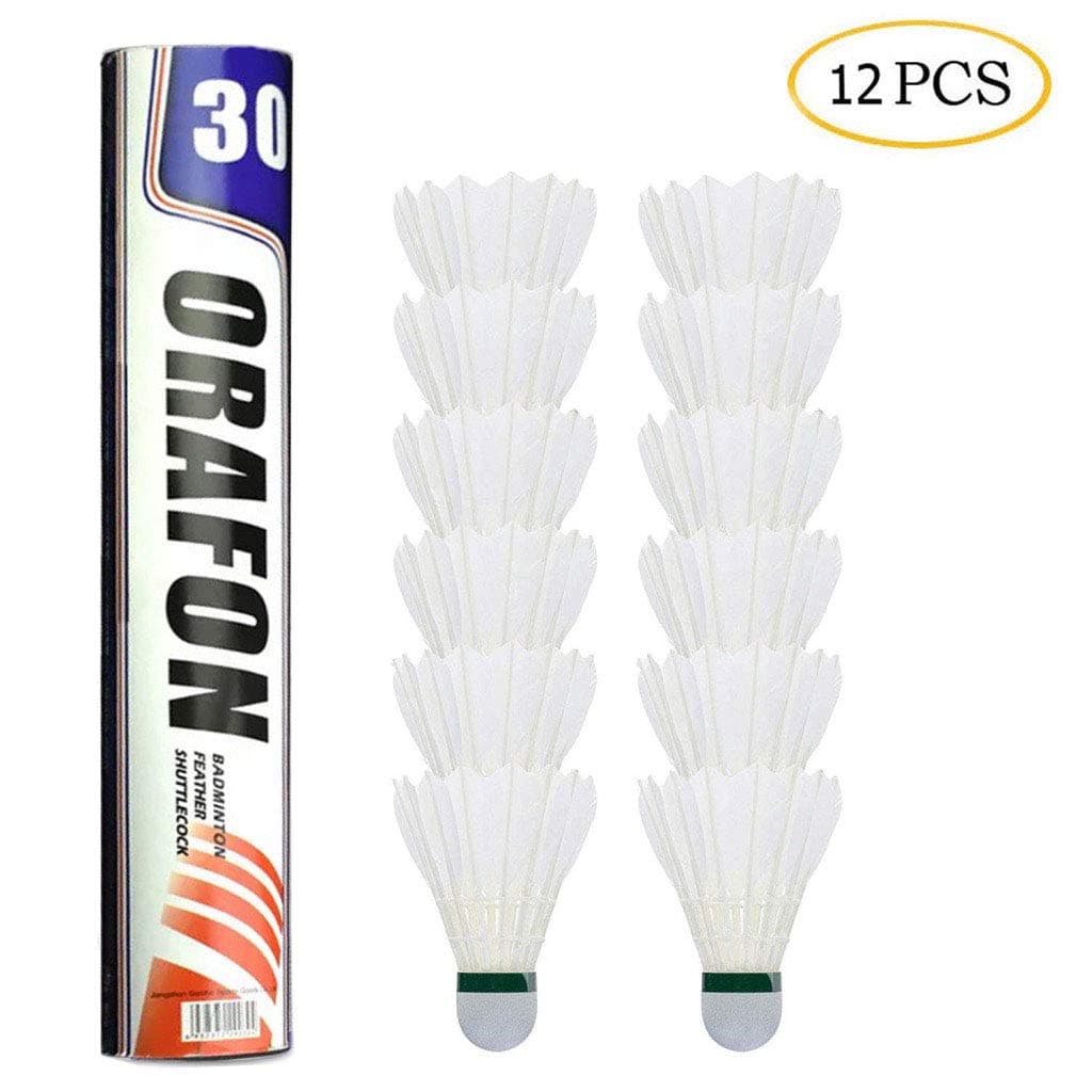 HyAdierTech Badminton Shuttlecock, Advanced Goose Feather Shuttlecocks, 12Pcs Feather Shuttlecocks Training Badminton Balls for Indoor Outdoor Sports Training
