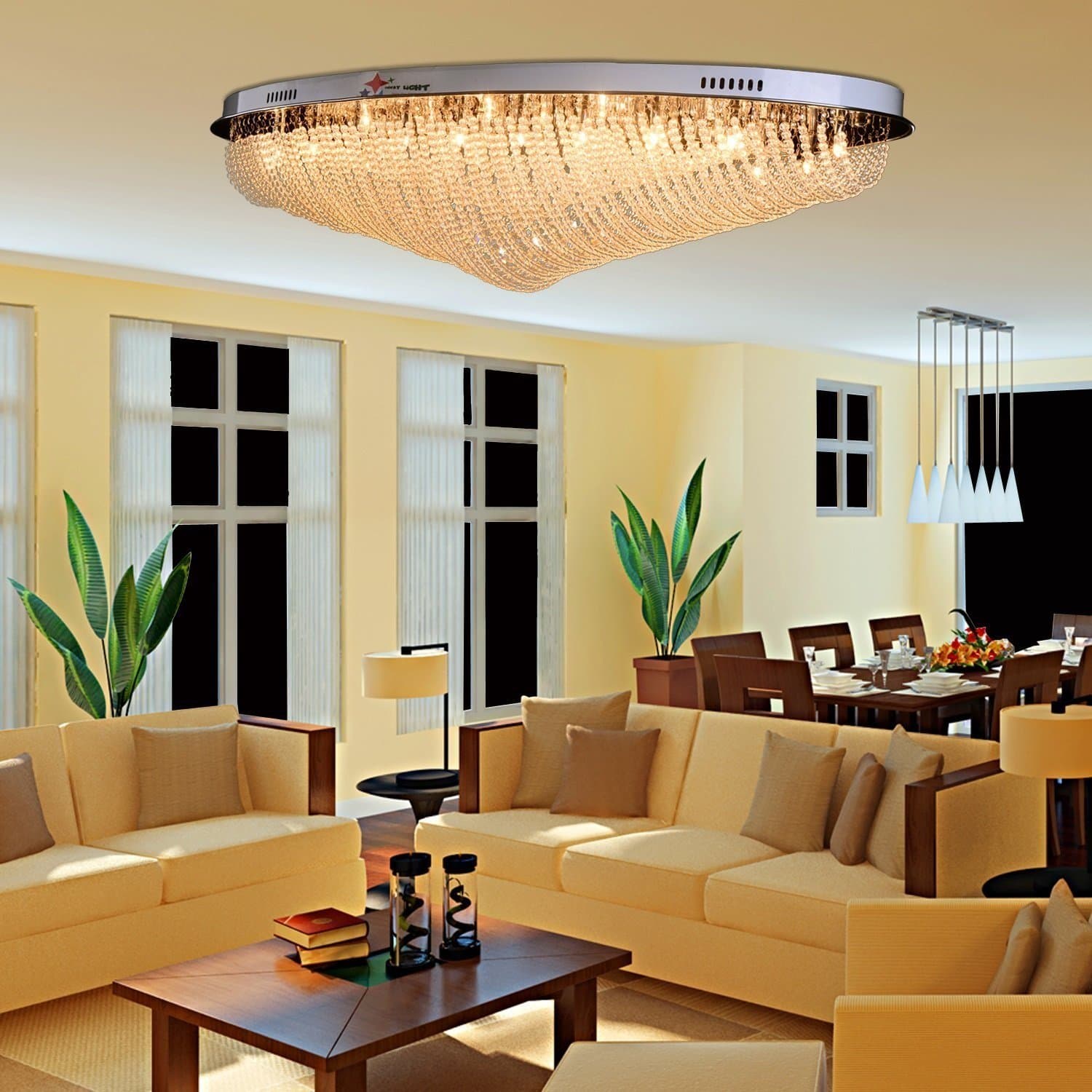 OOFAY LIGHT® 24*G4 modern crystal ceiling light, creative crystal ceiling light for living room, and simple bedroom crystal ceiling light