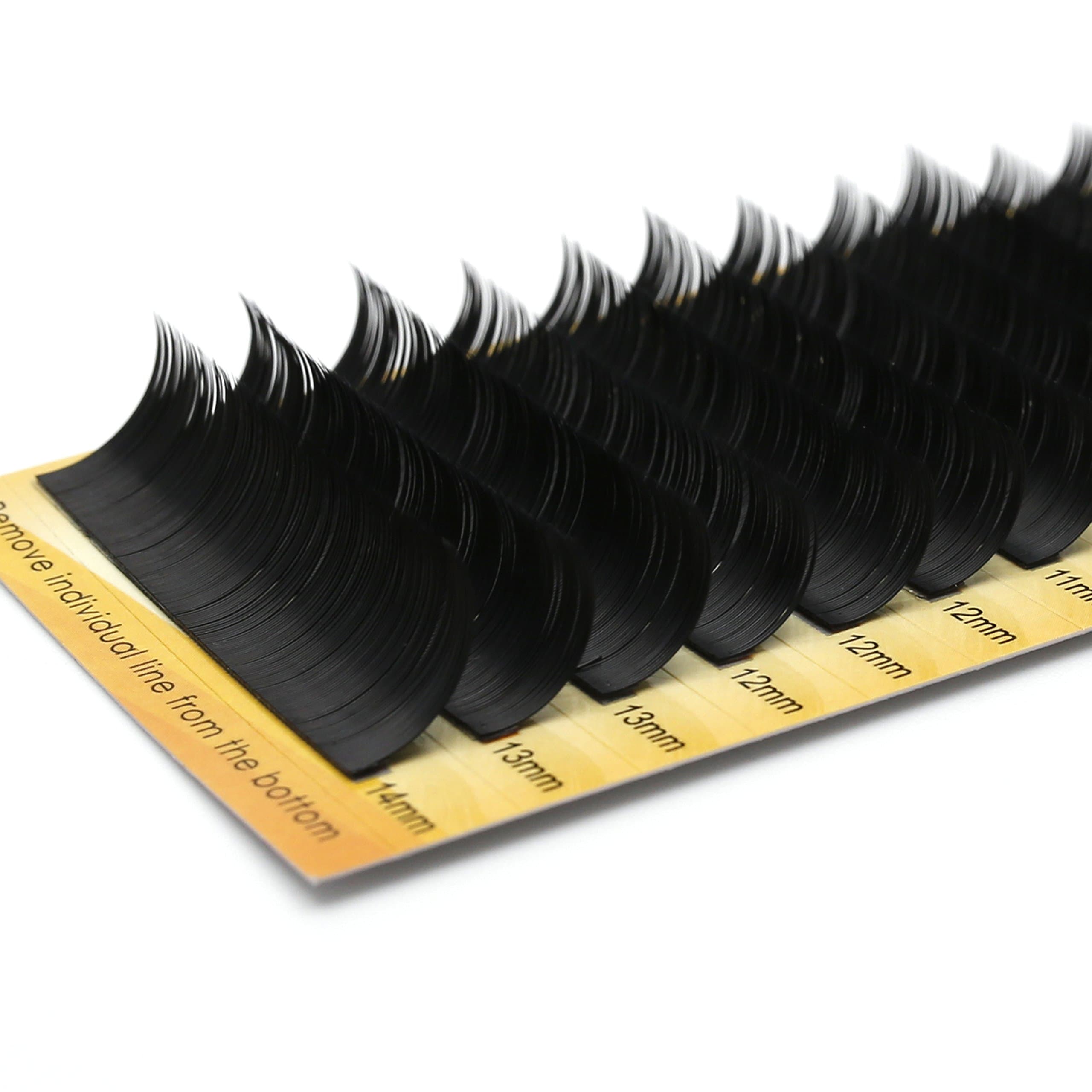 14 Lines Per Tray 0.20 Thickness B Curl Handmade Silk Faux Mink Eyelash Extension 14 Rows 8-14MM Mixed Length Individual Lash Semi-permannent Eyelash Application for Salon Use