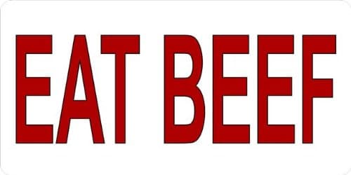 EAT Beef Photo License Plate