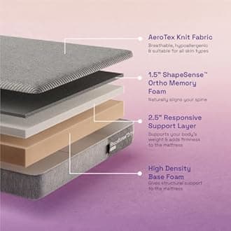 Wakefit ShapeSense Orthopedic Classic Memory Foam Mattress 8-Inch 80x72x8 Inches Space Grey