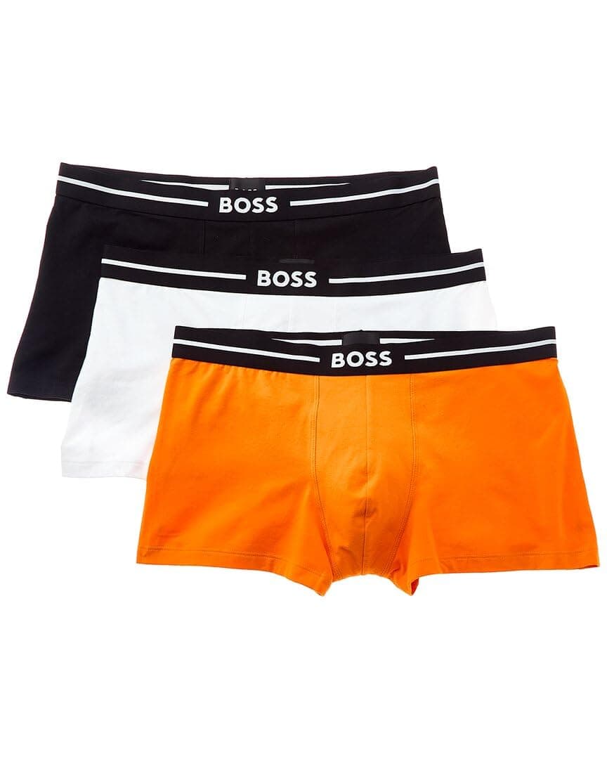 BOSSMen's 3 Pack Bold Logo Cotton Stretch Trunks