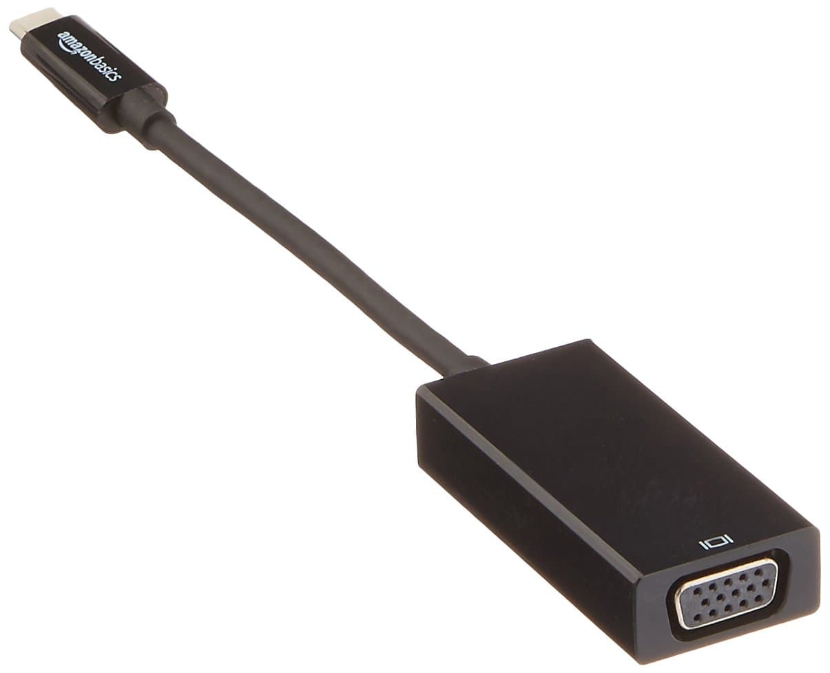 AmazonBasics USB 3.1 Type-C to VGA Adapter - Black, 5-Pack
