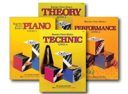 Bastien Piano Basics Level 4 - Four Book Set - Includes Level 4 Piano, Theory, Technic, and Performance Books