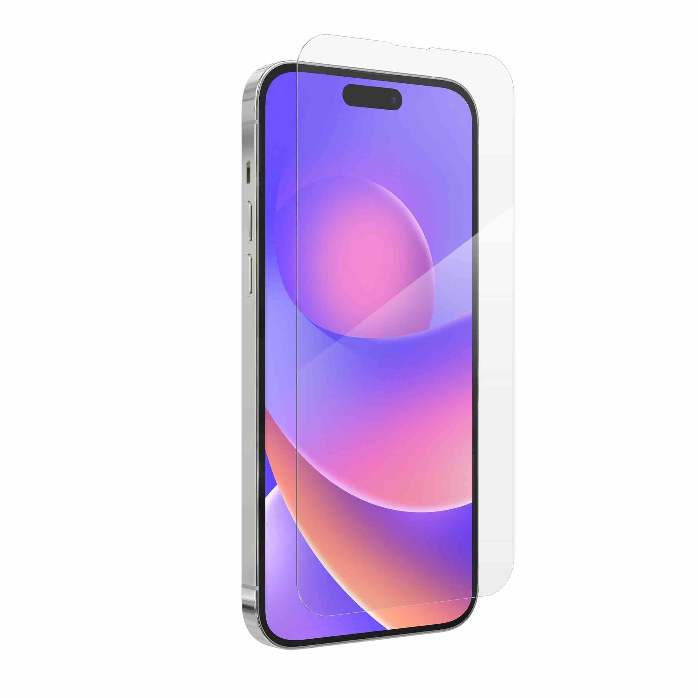 ZAGG XTR2 Screen Protector for iPhone 14 Pro - Glass, Dynamic Island Compatible, with New Anti-reflective Technology, Anti-dust installation, InvisibleShield, Ultra Strong Hexiom Impact Technology