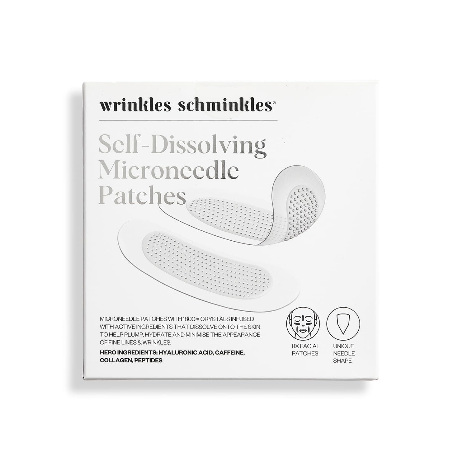 Self-Dissolving Microdart Patch for Face - Target & Reduce Wrinkles, Ultimate Facial Hydration and Rejuvenation (4 pairs)