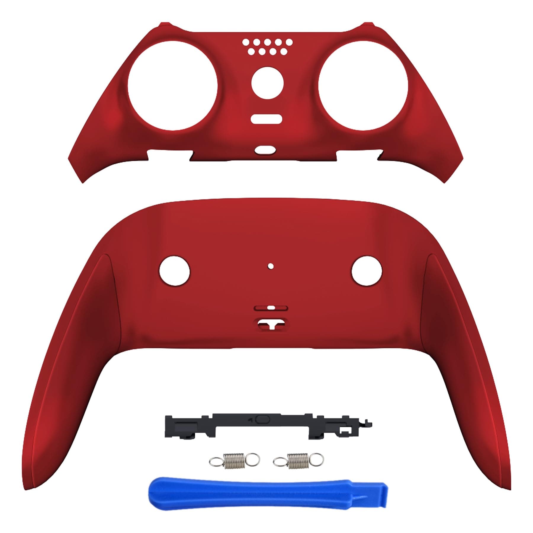 eXtremeRate Top Bottom Decorative Trim Shell Compatible with ps5 Edge Controller DIY Replacement Front Back Clip Shell, Custom Scarlet Red Plates Cover Compatible with ps5 Edge Controller