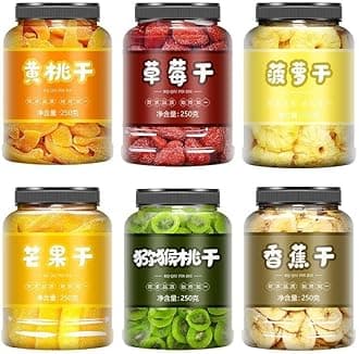 6 Types of Instant Dried Fruits Potato Chips, Mixed Fruits,mango Strawberry Banana Pineapple Kiwifruit, Fruit Snacks,Vegan, Snack Foods, Chinese Snack, Holiday Snacks (Dried bananas,1 Can)