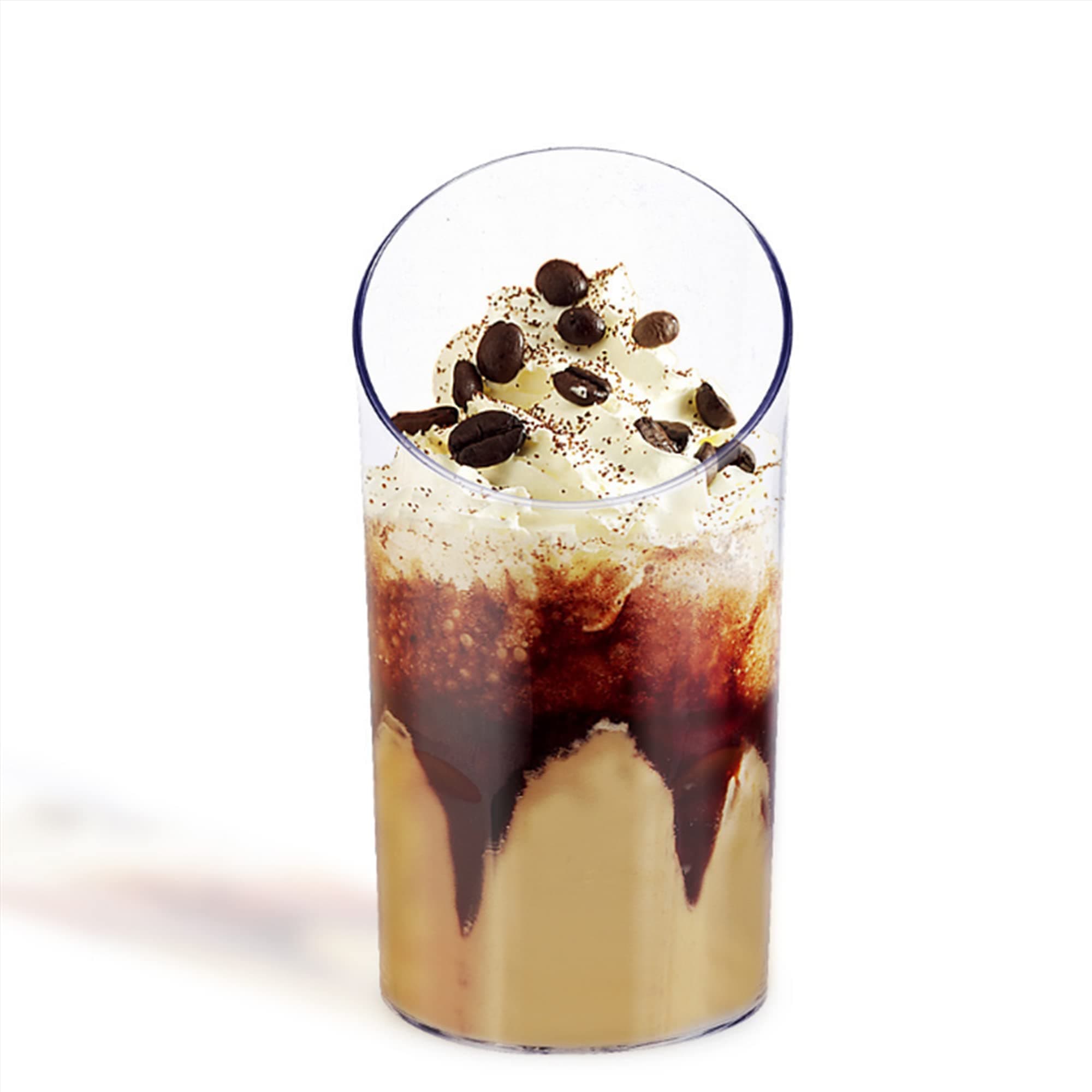 50Pcs Mini Dessert Cups,2.5Oz Clear Plastic Parfait Appetizer Cup,Slanted Round Cup For Desserts,Appetizers,Ice Cream