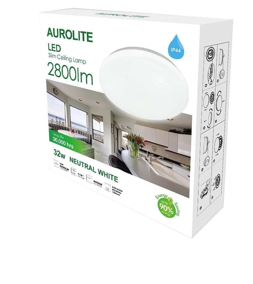 LED Super Slim 38cm Diameter IP44 Plastic Ceiling Light