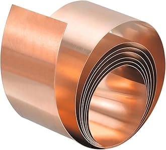uxcell Copper Sheet Roll, Metal Foil Plate 1000mm x 30mm x 0.8mm