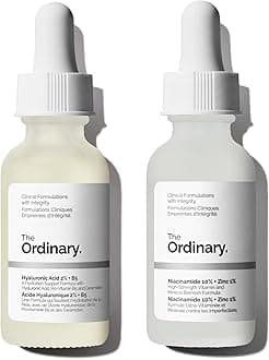 Skin Support Basics Duo - Skin Care Bundle Set For All Skin Types- Hyaluronic Acid 2% + B5 1 Fl Oz, Niacinamide 10% + Zinc 1% 1 Fl Oz